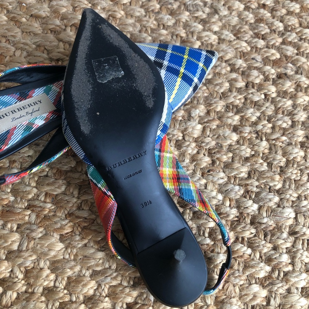 Burberry Annice Tartan Slingbacks. Size 38.5 - Picture 14 of 15
